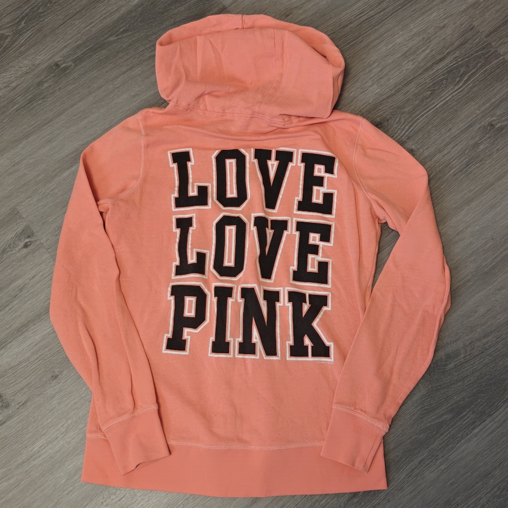 Coral Hooded Zip-up Sweatshirt